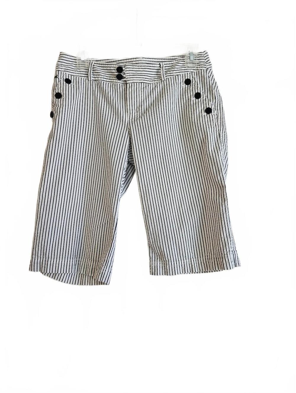 Lacoste Striped Chino Sailor Shorts with Button Detail-Med (28"-30")-Vintage